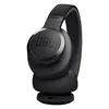JBL Live 770NC wireless over-ear noise cancelling headphones in Black, ear cups folded, showing the USB-C charging port on the left ear cup