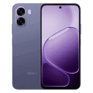 OPPO A6s 5G in Plum Purple, back and front views