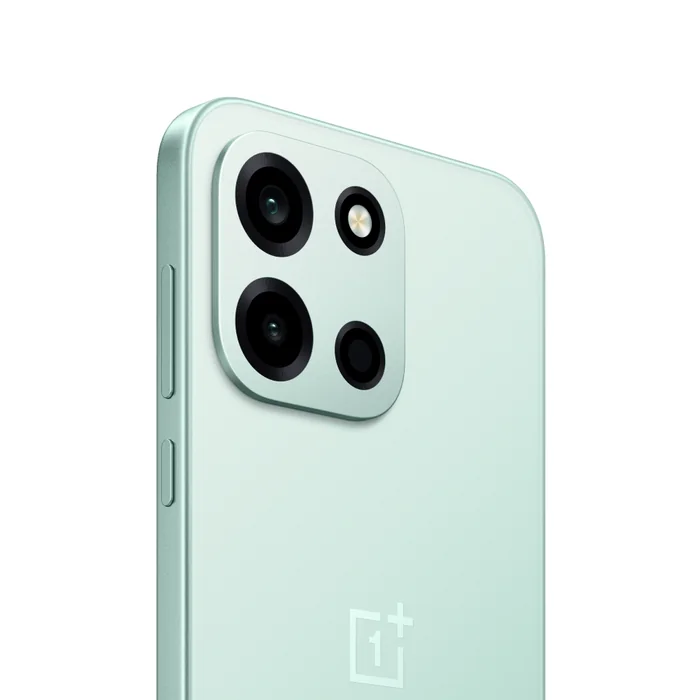 OnePlus Nord 6 in Fresh Mint, angled back view with the camera module