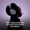 Apple AirPods Max (USB-C) in Purple, worn by a listener