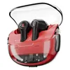 boAt Nirvana Crystl true wireless earbuds in Blazing Red, earbuds in the see-through Crystl charging case