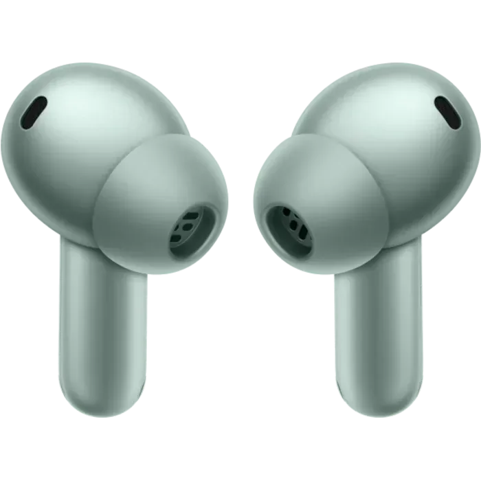 OnePlus Buds 4 true wireless noise cancelling earbuds in Zen Green, pair of earbuds at an angle