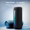 boAt Stone Spinx Pro portable Bluetooth speaker in Midnight Black, two speakers paired in TWS mode