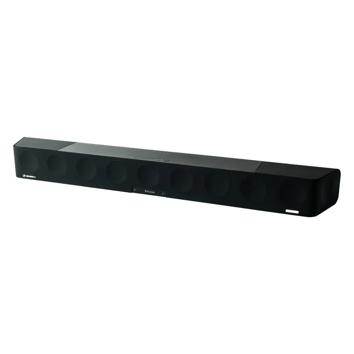 Sennheiser Ambeo Soundbar Max 5.1.4 Dolby Atmos soundbar in Black, angled front view