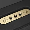Marshall Woburn III Bluetooth home speaker in Black, brass control panel close-up