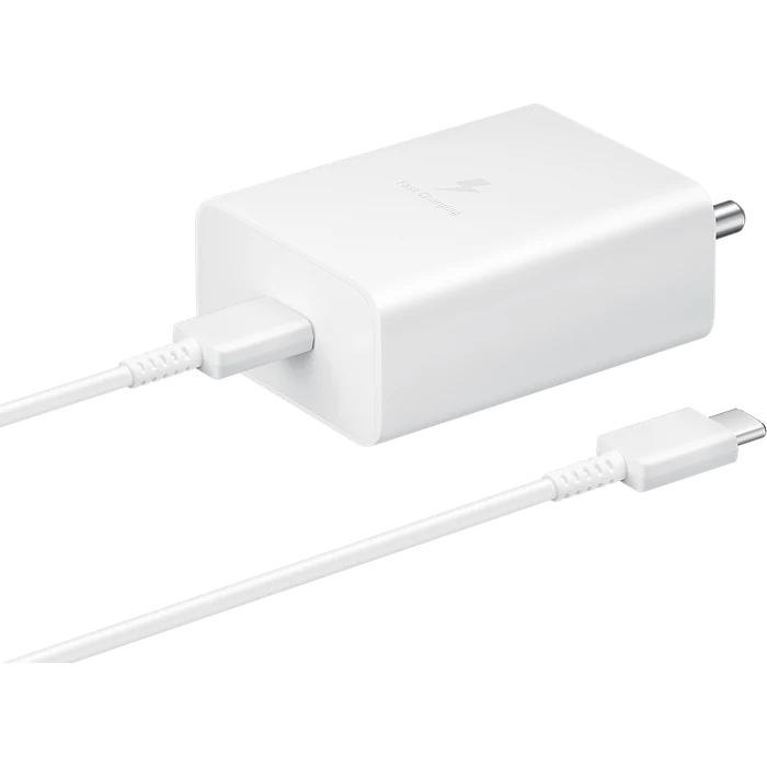 Samsung 15W USB-C Power Adapter with Cable - White, adapter with the USB-C to USB-C cable