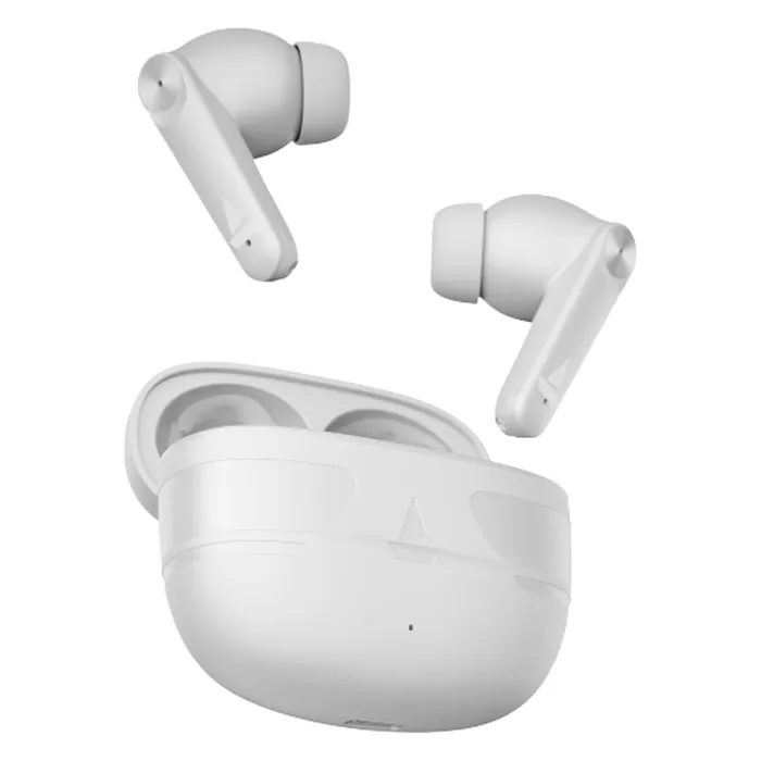 boAt Airdopes Kick true wireless earbuds in Ivory White, earbuds with the open charging case
