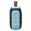 JBL Go 4 portable Bluetooth speaker in Black and Orange, side panel with Power, Bluetooth and Auracast buttons