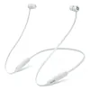 Beats Flex wireless neckband earphones in Smoke Gray, angled view of the neckband and earbuds