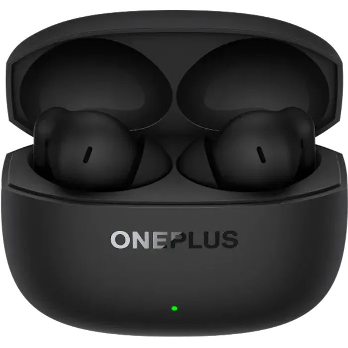OnePlus Nord Buds 4 Pro true wireless noise cancelling earbuds in Raven Black, open charging case with both earbuds inside