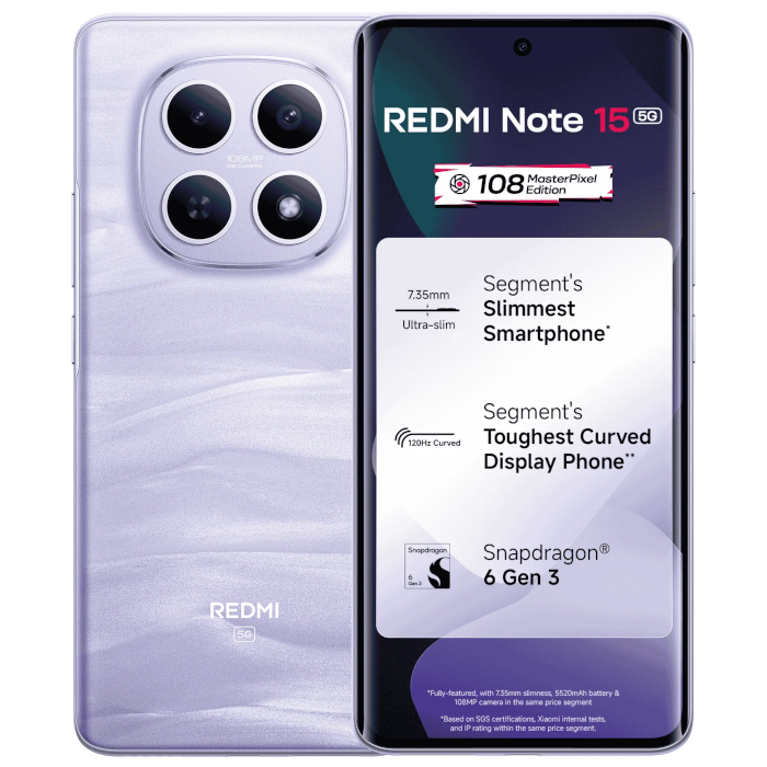 Redmi Note 15 5G, 8/256GB, Mist Purple