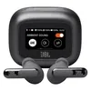 JBL Live Beam 3 noise cancelling earbuds in Black, earbuds with the touchscreen charging case