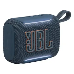 JBL Go 5 portable Bluetooth speaker in Blue, angled front view