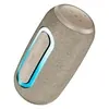 boAt Stone Nyx portable Bluetooth speaker in Desert Beige, angled front view with the RGB light ring