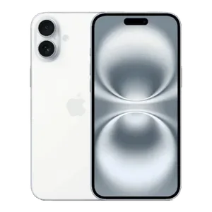 Apple iPhone 16 Plus in White, back and front views