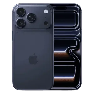 Apple iPhone 17 Pro in Deep Blue, back and front views